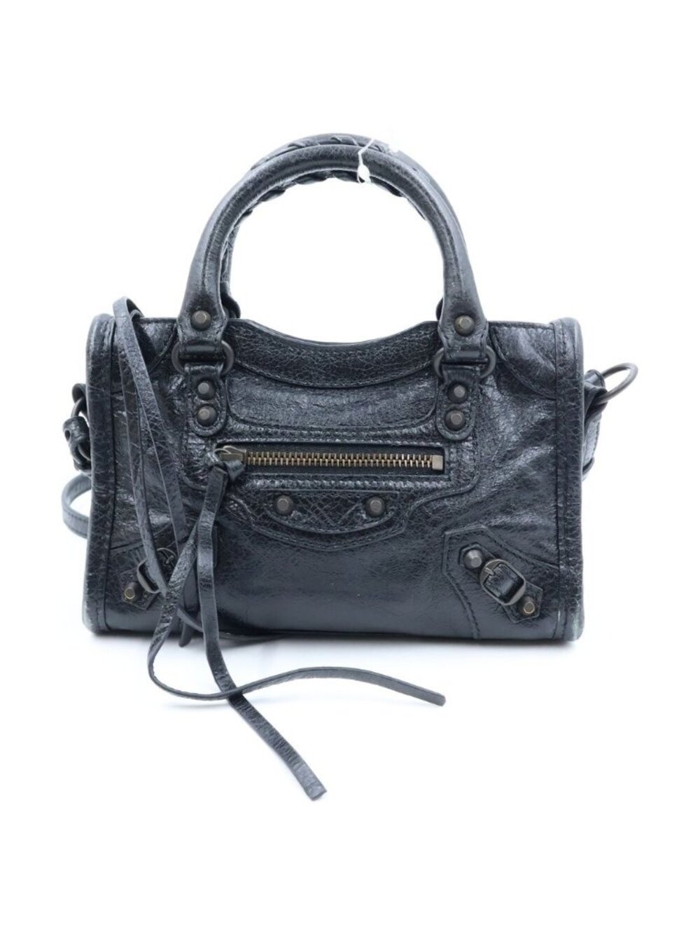 Balenciaga Le City Nano le 2-Way Leather Shoulder Bag Black